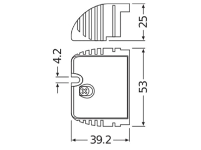 Mazeichnung LEDVANCE OT CABLE CLAMP E STY Abdeckung