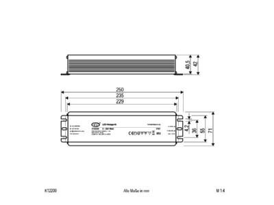 Mazeichnung EVN K 12200 LED Netzgeraet 12VDC 0 200W IP67