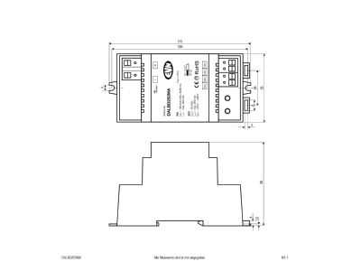 Dimensional drawing EVN DALBD250MA Transformer LV lamp