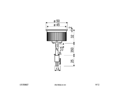 Dimensional drawing EVN C513500627 LED module white
