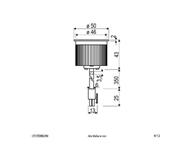 Mazeichnung EVN C5135006D2W P LED Einsatz 350mA 3000K 2000K