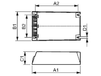 Dimensional drawing Philips Licht PV Xt Q 70W SON Electronic ballast 1x70W