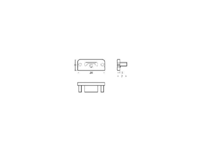 Dimensional drawing Brumberg 53110260 End cap for luminaires