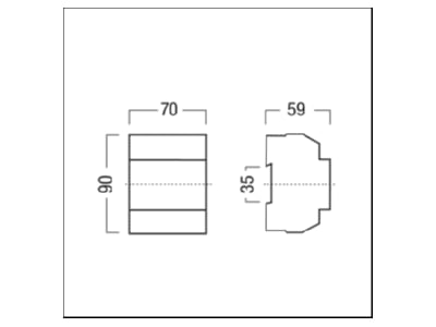 Dimensional drawing Zumtobel LM RV Central device for home automation