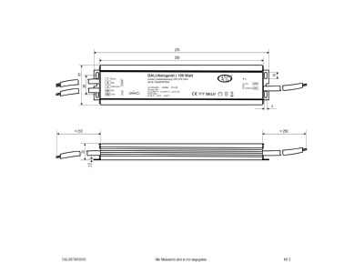 Dimensional drawing EVN DALD6724100VS Controller for luminaires