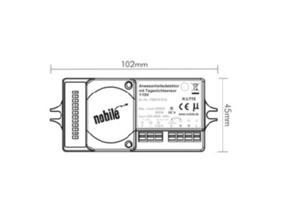 Dimensional drawing Nobile 7500141216 Presence sensor for lighting control