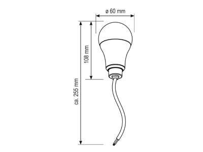 Dimensional drawing EVN BF230940 280x65mm Lamp holder
