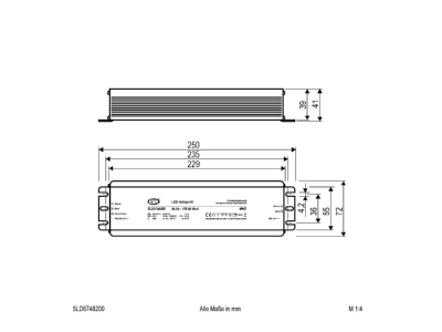 Mazeichnung EVN SLD6748200 LED Netzgeraet 48V DC dim 