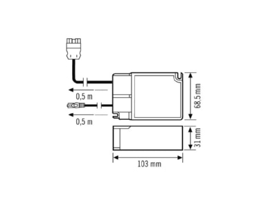 Dimensional drawing ESYLUX EQ10127816 Controller for luminaires