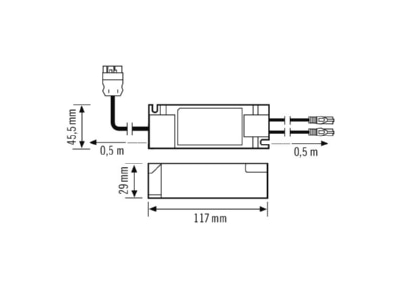Dimensional drawing ESYLUX EQ10127830 Controller for luminaires