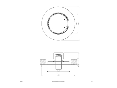 Ma�zeichnung EVN 513 001 ws NV EB Leuchte 50W 12V IP20