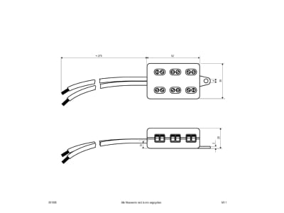 Dimensional drawing EVN 001 006 Distribution terminal for transformer