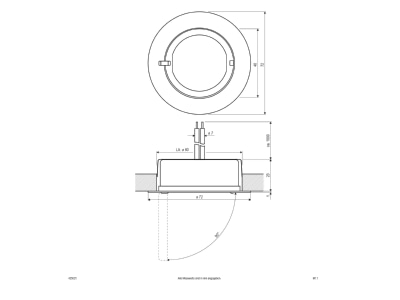 Mazeichnung EVN 425 421 go NV Moebeleinbauleuchte 20W 12V IP20