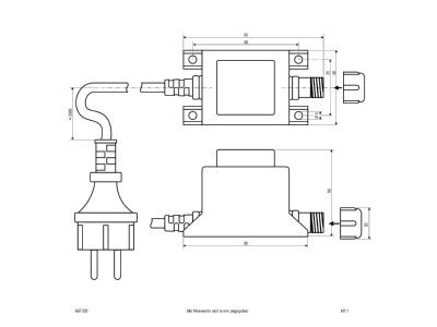 Mazeichnung EVN ABT 020 Trafo 20W IP44