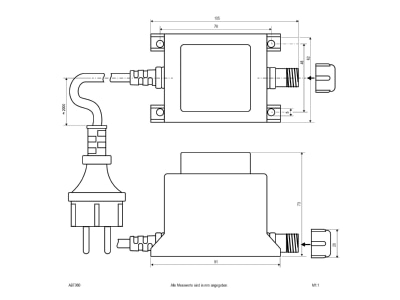 Mazeichnung EVN ABT 060 Trafo 60W IP44 