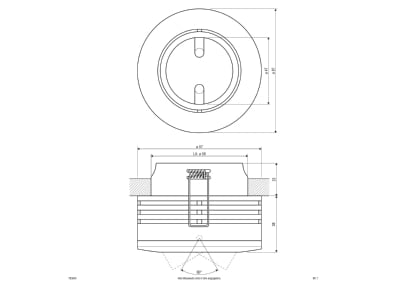 Mazeichnung EVN 753 901 ws HV Halbeinbauleuchte 50W ws