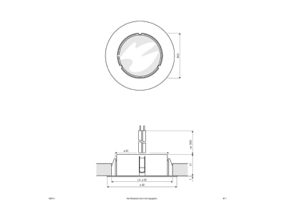 Mazeichnung EVN 080 010 eds NV Moebeleinbauleuchte G4 20W