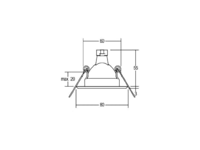 Mazeichnung Brumberg 00201707 Einbauleuchte starr 50W ws 2017 07