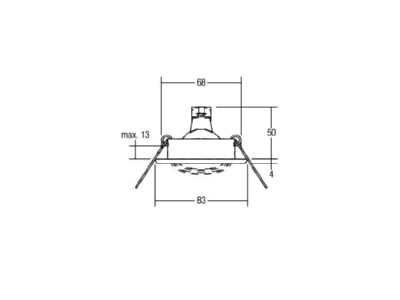 Mazeichnung Brumberg 00219122 Einbauleuchte 50W eds 2191 22