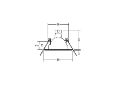 Mazeichnung Brumberg 00219022 Einbauleuchte 50W eds 2190 22