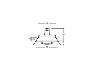 Mazeichnung Brumberg 00203403 Einbauleuchte beweglich 50W chr mt 2034 03