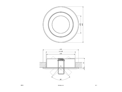 Mazeichnung EVN 698 014 alu EB Strahler Aluminium 50W 12V