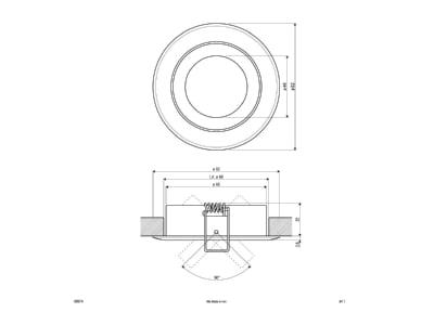 Mazeichnung EVN 608 014 NV EB Leuchte alu 50W