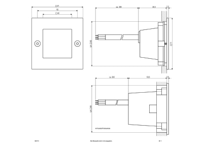 Dimensional drawing EVN 909 110 Orientation luminaire