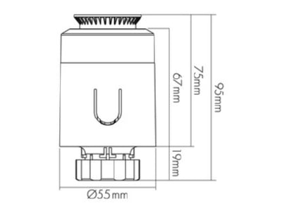 Dimensional drawing Nobile 9109011018 Heating thermal display BT