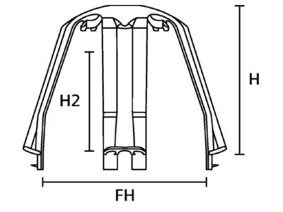 Dimensional drawing Hellermann Tyton SpotClip I 148 00076 Ceiling spacer black 