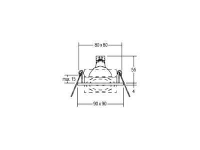 Mazeichnung Brumberg 00512811 Einbaustrahler 50W alu mt 512811