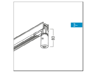 Mazeichnung Zumtobel 3CU ADAPT  60280072 Pendel Adapter 3ph sw ANSCHL GEH BK 3CU ADAPT 60280072