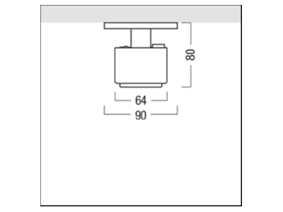 Mazeichnung Zumtobel 3CU ADAPT  60280077 Adapter Steckdose 3ph ws Steckdose ws 3CU ADAPT 60280077