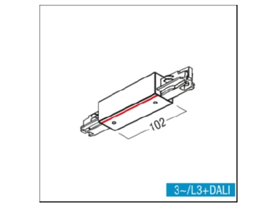 Mazeichnung Zumtobel L3 DALI  60700232 Mitteleinspeisung EINSP M WH L3 DALI 60700232