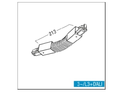 Mazeichnung Zumtobel L3 DALI  60700244 Flexverbinder VERB FLEX WH L3 DALI 60700244