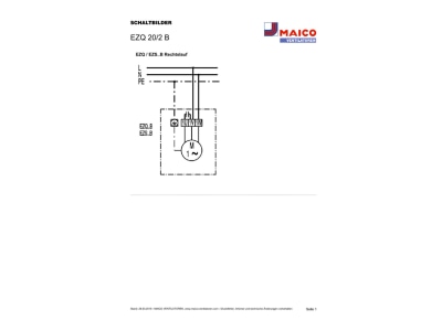Schaltbild Maico EZQ 20 2 B Ventilator 1100cbm h  65Wm  IP55
