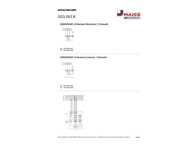 Schaltbild Maico DZQ 25 2 B Ventilator