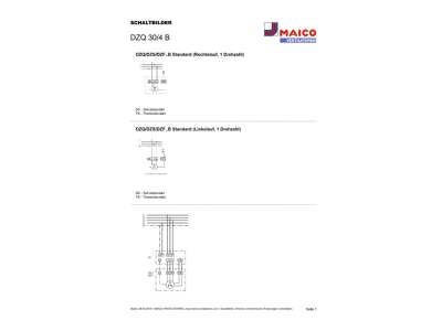 Schaltbild Maico DZQ 30 4 B Ventilator