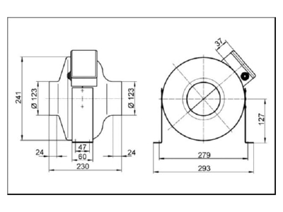 Mazeichnung Maico ERR 12 1 Radial Rohrventilator 27W 270m   IPX4