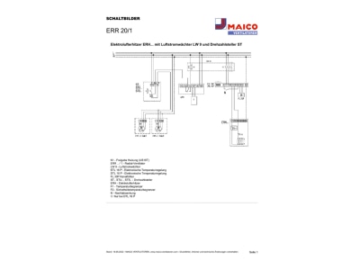 Circuit diagram Maico ERR 20 1 Conduit mounted ventilator 840m  h 116W
