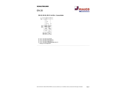 Circuit diagram Maico EN 20 deaeration industrial fan 200mm
