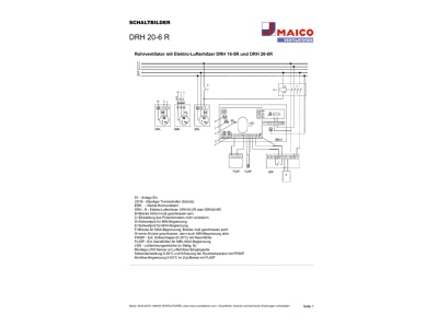 Schaltbild Maico DRH 20 6 R Elektro Lufterhitzer Wechselstrom DN 200