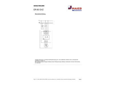 Circuit diagram Maico ER 60 GVZ Ventilator for in house bathrooms
