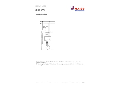 Schaltbild Maico ER 60 GVZ Abluftsystem Unterputz Ventilatoreinsatz