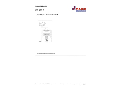 Schaltbild Maico ER 100 D Abluftsystem Unterputz Ventilatoreinsatz