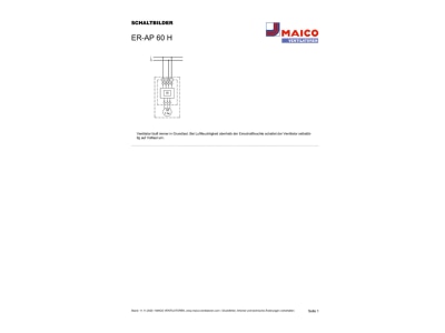 Schaltbild Maico ER AP 60 H Abluftsystem Aufputzventilator