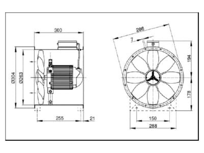 Mazeichnung Maico EZR 25 4 D Ventilator