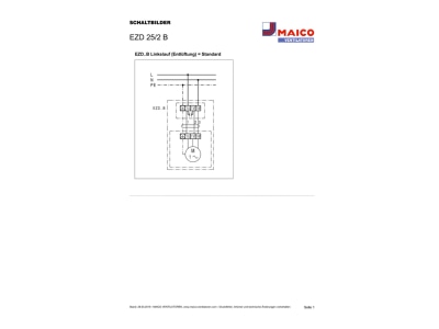 Circuit diagram Maico EZD 25 2 B Roof mounted ventilator 1900m  h 180W

