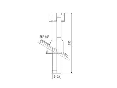 Dimensional drawing 2 Maico DF 125 T Cowl for roof mounted fan