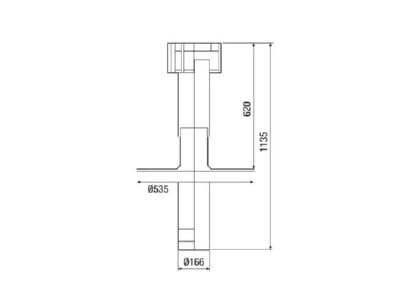 Dimensional drawing 1 Maico DF 160 S Cowl for roof mounted fan
